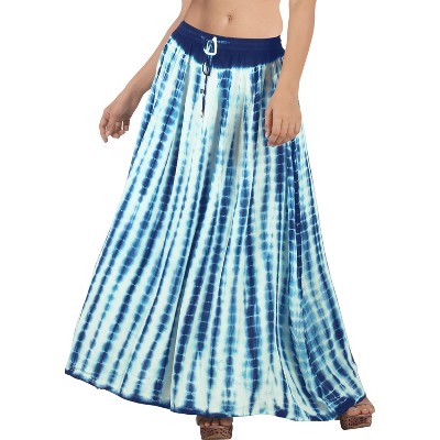 LA LEELA Women's Holiday Long Summer Vacation Skirts Stylish A-line Flared long Maxi Skirt