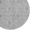 Silver Gray And Charcoal Floral Washable Indoor Outdoor Area Rug - 4 of 4