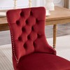 NicBex Farmhouse Velvet Dining Chairs Set of 2, Tufted Upholstery with Nailhead Trim & Solid Wood Legs, Table Side Accent Chairs - 3 of 4