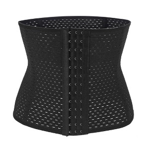 Unique Bargains Women Solid Breathable Body Shaper Cincher Underbust Corset Shapewear Black - 1 of 4