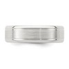 Black Bow Jewelry 6mm Sterling Silver Brushed Flat Grooved Beveled Edge Band - 3 of 4