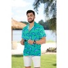 LA LEELA Men's Hawaiian Shirt Vacation Caribbean Party 3X-Large Cyan Dolphin - 2 of 4