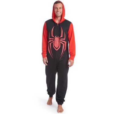 Marvel Spider Man Mens Zip Up Cosplay Pajama Coverall Miles Morales X Large