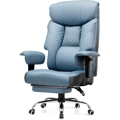 COMHOMA Big and Tall Office Chair 400lbs High Back Chair with Ergonomic Lumbar Support, Leather Executive Chair with Footrest