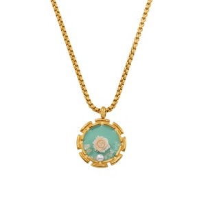 Rose Pendant Necklace for Women - HTUTWOO™ Artistic Oil-Paint Pendant Necklace, Adjustable, for Mother, Daughter, Sister, Friends and Everyday Wear - 1 of 4