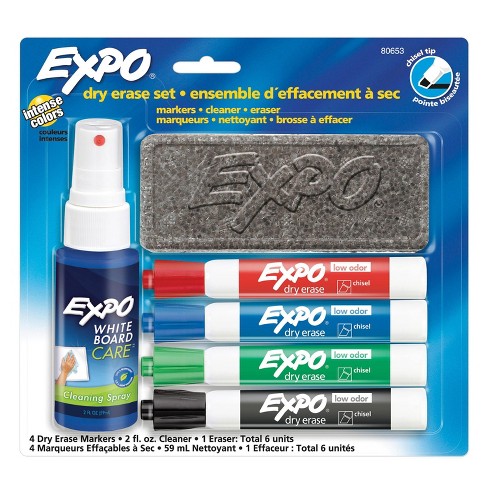 Expo 6pk Dry Erase Marker Starter Set With Eraser & Cleaner ...