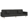 vidaXL 2-Seater Sofa Bed with Two Pillows Black Fabric - 2 of 4