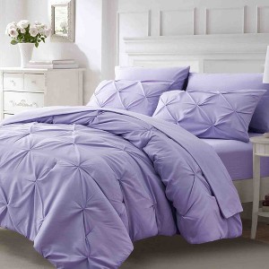BAGOKIE 7 Pieces Pintuck Solid Bed-in-a-Bag Comforter Set - 1 of 3