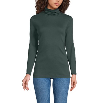 Lands' End Women's Supima Cotton Fitted Long Sleeve Turtleneck