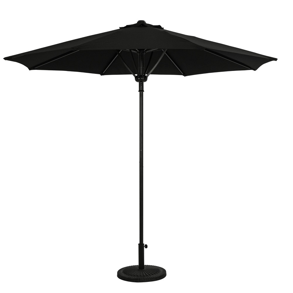 Island Umbrella 9 Cabo II Spring Up Market Patio Umbrella Black
