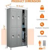 SUXXAN 6 Doors 72''H Metal Storage Locker for Employees for School Gym,Assembly Required - 3 of 4