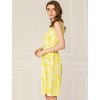 INSPIRE CHIC Women's Sleeveless Round Neck Floral Leaf Dress - 3 of 4