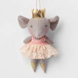 Felt Ballet Mouse Christmas Tree Ornament Gray/Pink - Wondershop™
