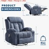 360° Swivel Rocker Recliner Chair w/ Heat & Massage, Widen Overstuffed Oversize Single Sofa Lounge Chair w/ USB Charging 3 Angle Modes - 2 of 4