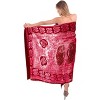 LA LEELA Women's Long Beachwear Vacation Bathing Suit Swimsuit Wraps Swimwear Sarong Wrap Cover up Wraps One Size Red, Abstract - 2 of 4