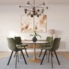 LeisureMod Bristol Round Dining Table – MDF Top with Natural Wood Steel Pedestal Base, Modern Kitchen & Dining Room Table, Accent Table - 3 of 4