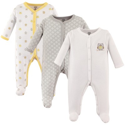 Luvable Friends Baby Snap Cotton Sleep And Play 3pk, Owl : Target