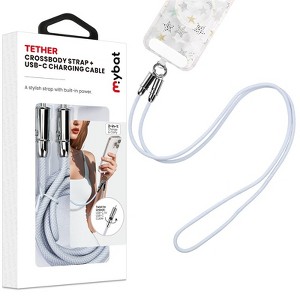 MyBat Tether Crossbody Strap - USB-C Charging Cable - 1 of 4