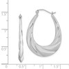 Black Bow Jewelry Wispy Designed Puffed Oval Hoop Earrings in Sterling Silver - 4 of 4