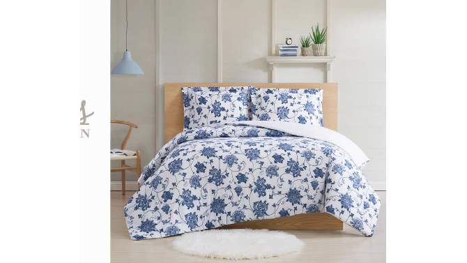 Twin XL 2pc Estate Bloom Comforter Set Blue - Cottage Classics, 2 of 6, play video