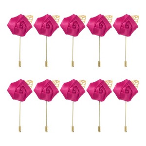 Unique Bargains Ceremony Anniversary Rose Wedding Groom Boutonnieres Pins 2"x3.5" 10 Pcs - 1 of 3