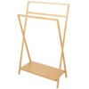 The Lakeside Collection 38.5" Tall Bamboo Wood Towel Rack with Bottom Organizing Shelf - 2 of 3