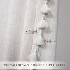 Linen Blend Shower Curtain with Tassels, Boho Farmhouse Bathroom Decor, Textured Fabric,  72 x 72 Inch, Machine Washable, Buttonhole Top - 3 of 4
