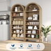 71in Tall Arched Bookcase, Modern Farmhouse 7 Tiers Arch Bookshelf Open Storage Book Shelf with Adjustable Shelves - 4 of 4