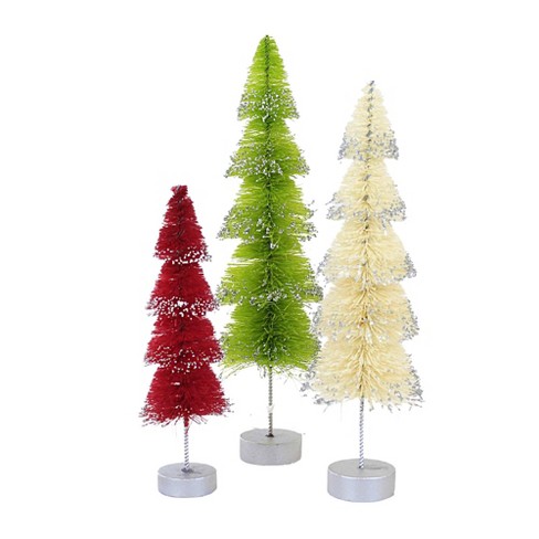 Bethany Lowe 9.0 Inch Christmas Layered Bottle Brush Trees Twisted Wire ...