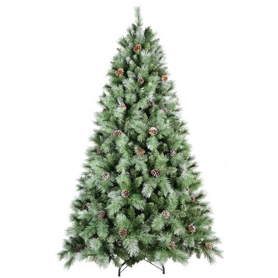 ACEPANO 84 in. H Christmas Tree with 82 Pine Cones & 1348 Tips For Holiday Indoor Home Decoration-Green