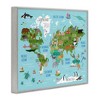 Stupell Industries Kid's Favorite Animals World Map Framed Giclee Art - 2 of 4