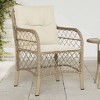 vidaXL Patio Chairs with Cushions 2 pcs - Beige PE Rattan Outdoor Garden Chairs, Powder-Coated Steel Frame, Comfortable Seating with Removable Covers - 2 of 4