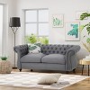 VYNXARIA Chesterfield Style LOVESEAT SOFA - 61.75" W, Deep Button Tufted Diamond Stitch, Nailhead Accents, Rolled Arms, Elegant Gray Upholstery - 3 of 4