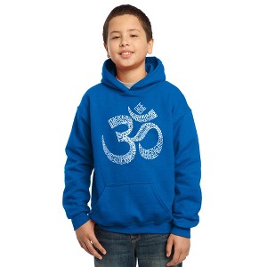 LA Pop Art Boy's Word Art Hooded Sweatshirt - Poses OM - 1 of 4