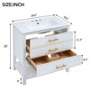 Modern 30 inch navy blue bathroom storage cabinet with open storage space and two drawers - 4 of 4