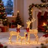3-Piece Lighted Christmas Reindeer Set, Weatherproof Outdoor Decor with 290 Warm White LEDs, Sparkling Golden Deer Family, 5FT Holiday Ornament - 3 of 4