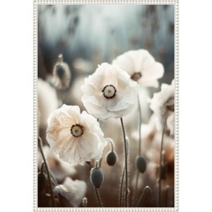 Amanti Art White Poppy Field No 1 by Treechild  Framed Canvas Wall Art - 1 of 4