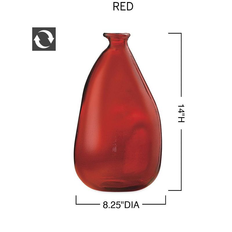 VivaTerra Oblong Recycled Glass Balloon Vase, 14", 2 of 3