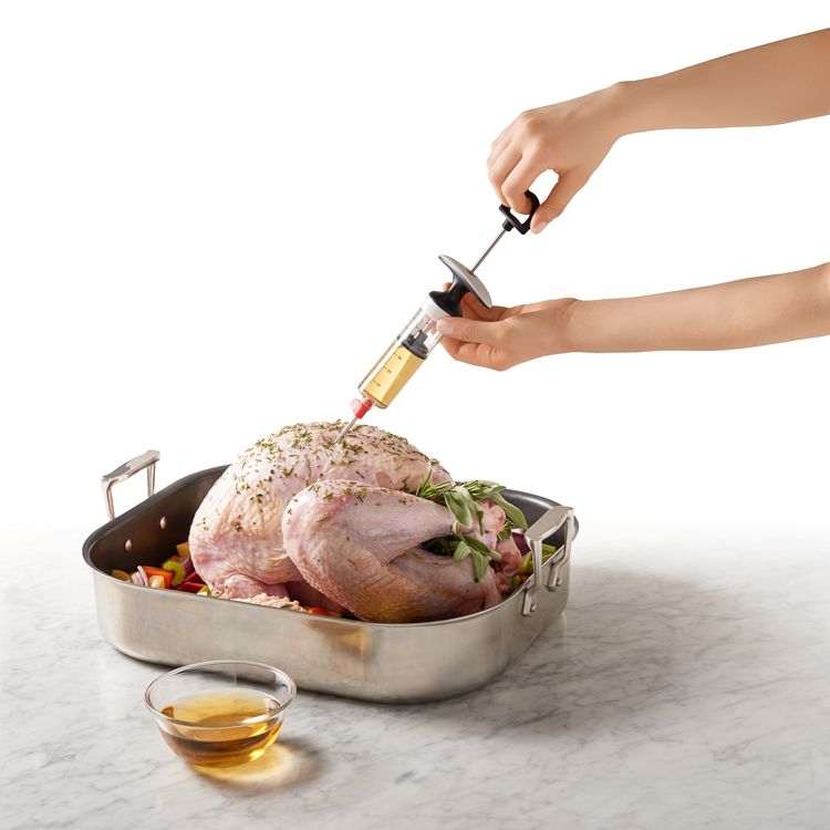 OXO Flavor Injector for Meat &#38; Poultry: Turkey Marinade Syringe, Dishwasher-Safe, Black, 2 oz Capacity, 3 of 6