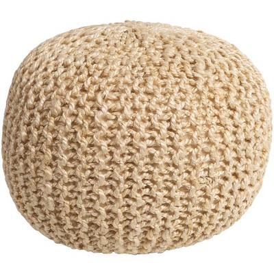 Mark & Day Hainfeld 14"H x 20"W x 20"D Natural Fiber Pouf