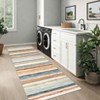 Modern Runner Rug 2x6 Washable Striped Accent Carpet with Non-Slip Backing, Stain-Resistant Low Pile Hallway Rug, Foldable Contemporary Floor Cover - 2 of 4