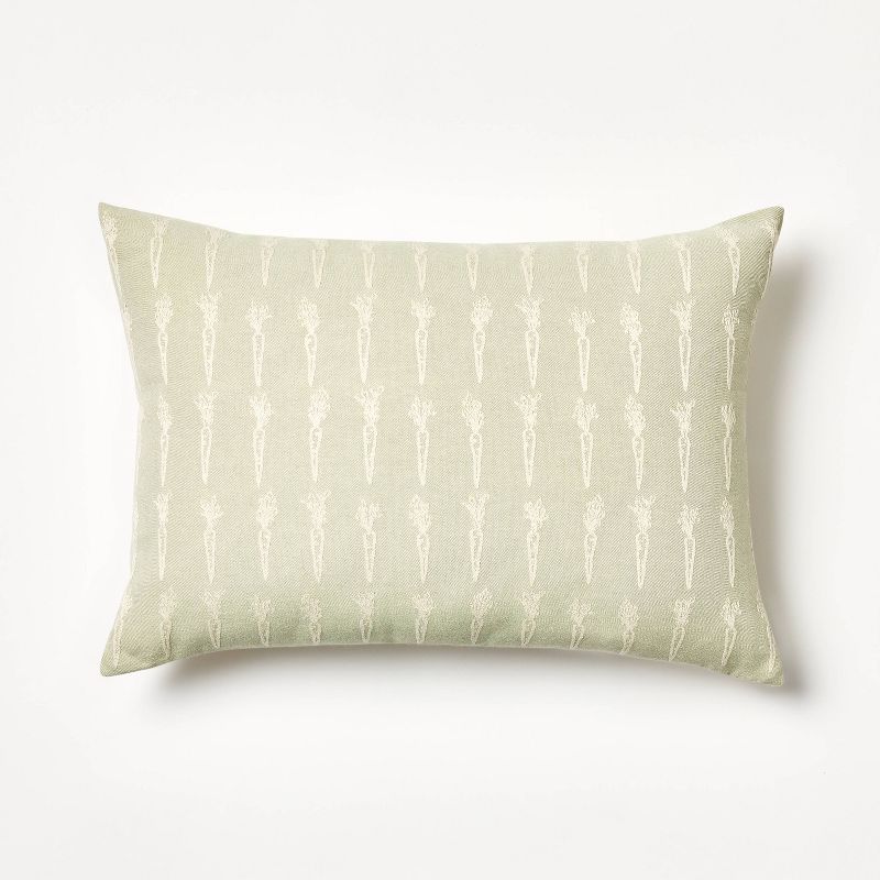 Oversize Woven Carrot Lumbar Throw Pillow Sage/Cream - Threshold&#8482; designed with Studio McGee, 1 of 6