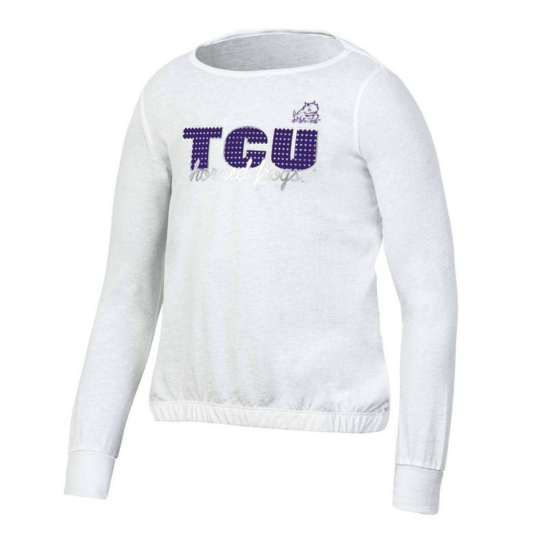 NCAA TCU Horned Frogs Girls&#39; White Long Sleeve T-Shirt, 1 of 4