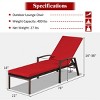 Tangkula 2PCS Patio Rattan Wicker Lounge Chair Back Adjustable Recliner Chaise w/ Red Cushion - 2 of 4
