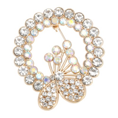 Unique Bargains Colorful Rhinestones Brooch Pin 1 Pc : Target
