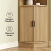64.9" Tall Corner Storage Cabinet with Glass Door and 5 Storage Shelves - 3 of 4