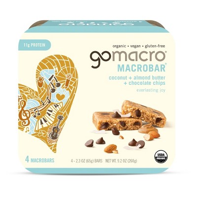 GoMacro Coconut + Almond Butter + Chocolate Chips MacroBar - 4ct/7.1oz