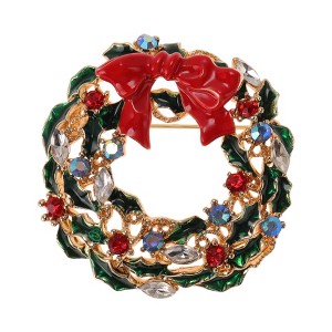 Unique Bargains Christmas Brooches YNCP736-1 Alloy Dripping Wax Multicolor 1 Pc - 1 of 4