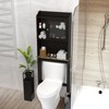 Gulches Modern Over The Toilet Space Saver Wood Storage Cabinet Espresso 4 Cubbies Adjustable Shelves Bathroom Organization - 2 of 4