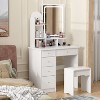 Famapy 31.5''W Dressing Desk Makeup Vanity Set with Stool and Mirror Led Light Bedroom Accent - 3 of 4